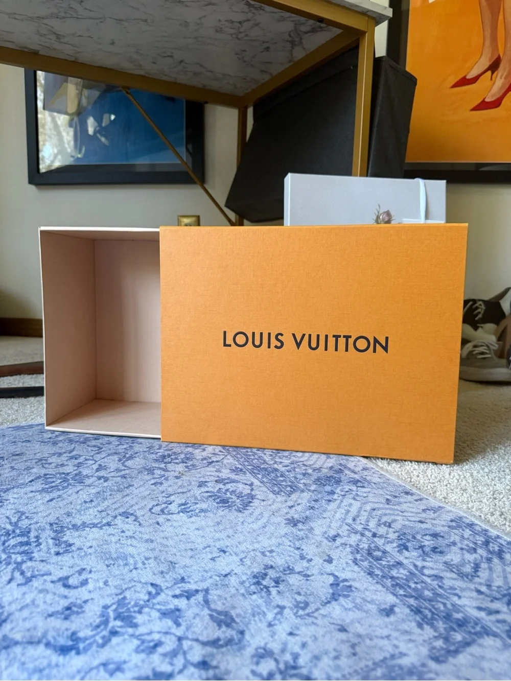 Louis Vuitton Orange and White Gift Box storage LV